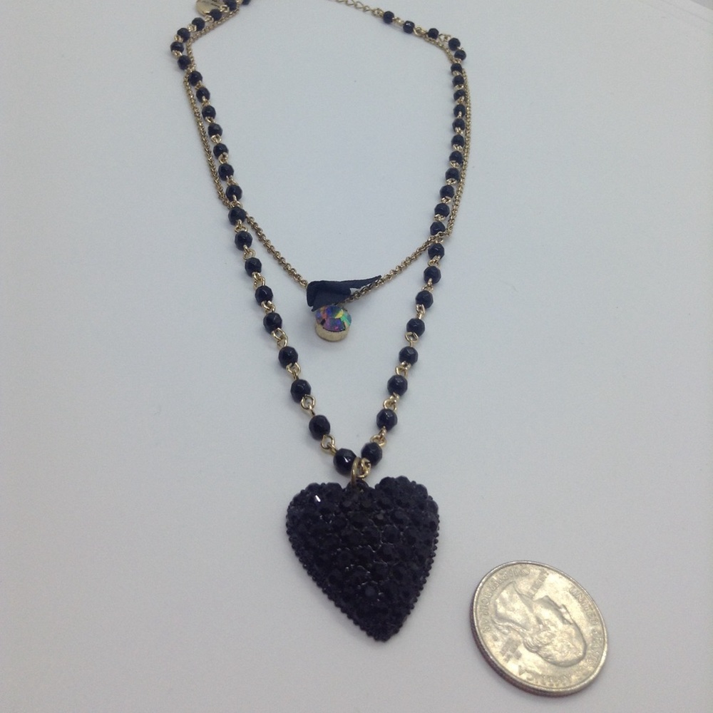 Betsey Johnson black heart necklace